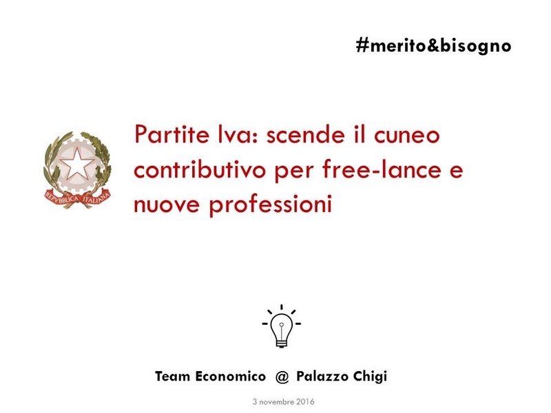 Partite Iva: scende il cuneo contributivo per free-lance e nuove professioni
